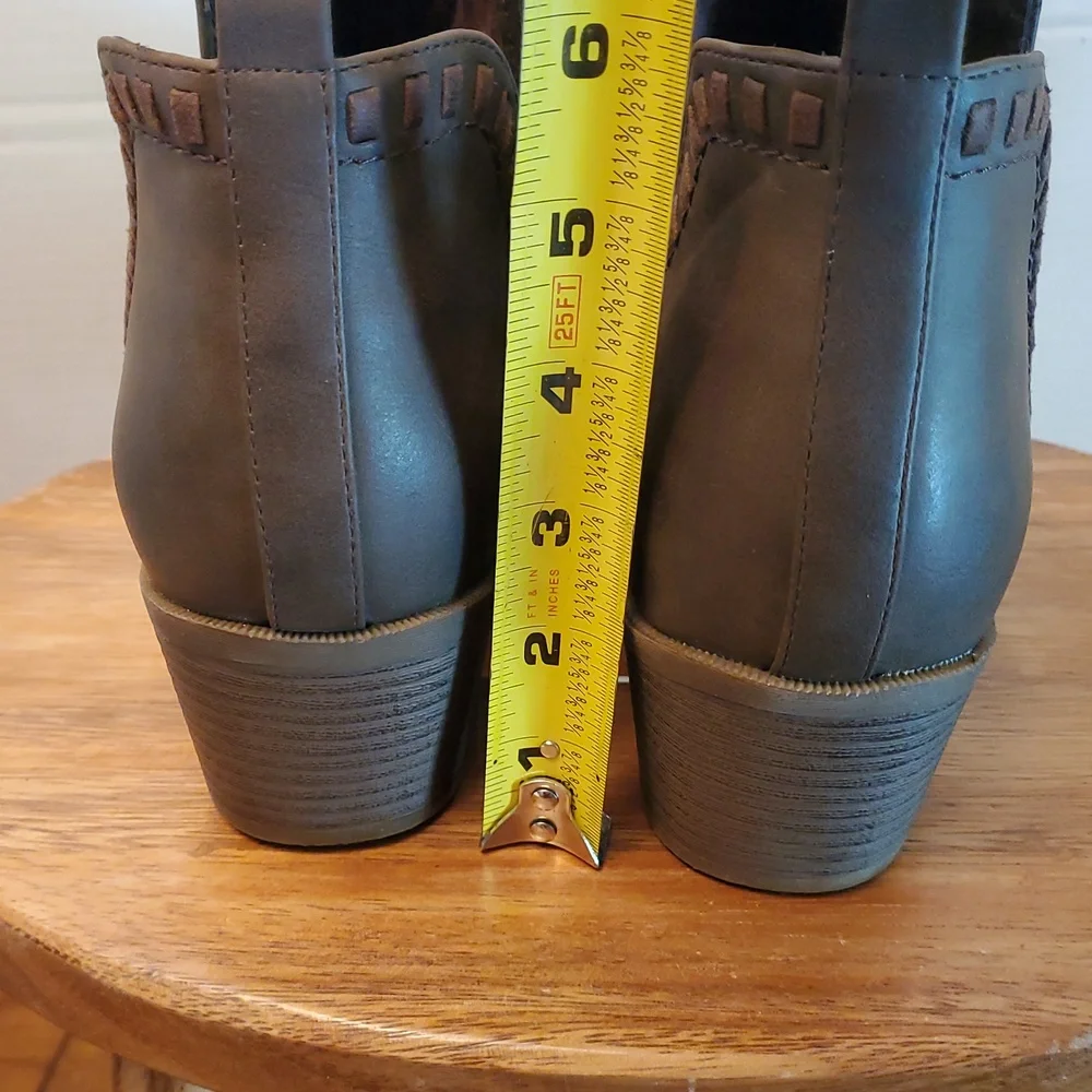 Sophia Taylor Brown Faux Leather Vegan Booties 